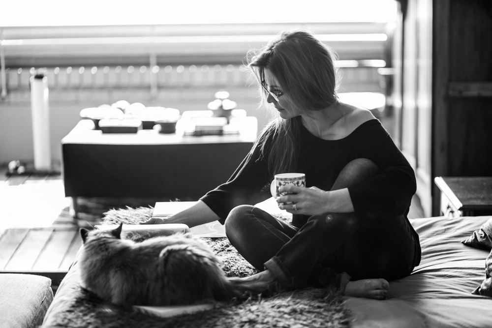 Tea and a book and a cat